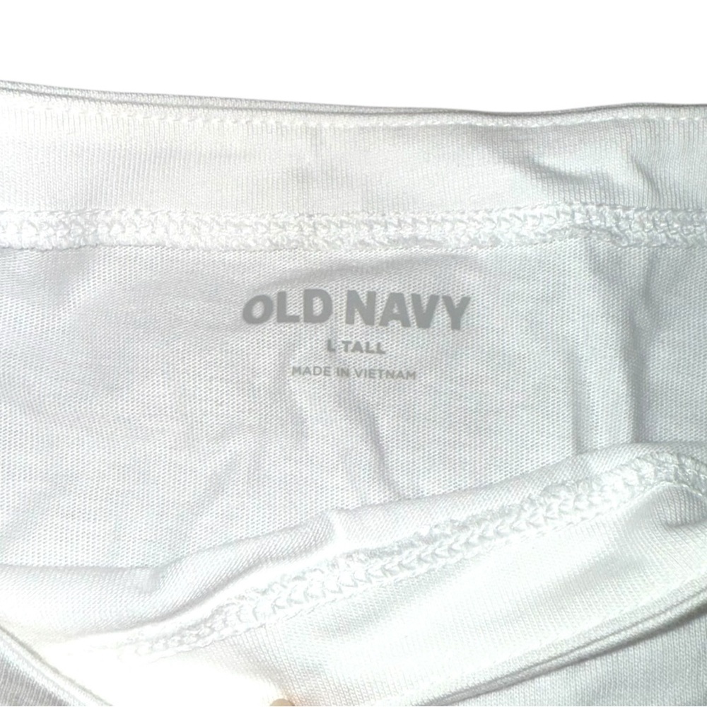 NWT Old Navy 100% Cotton Mariner Long Sleeve T Shirt L Tall Loose Fit - White - Picture 4 of 9